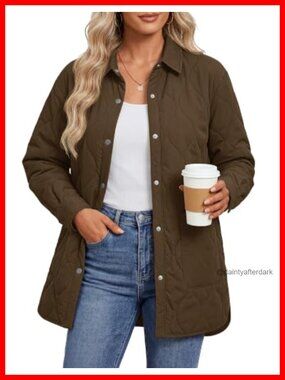 Womens Quilted Puffer Jacket Lightweight Warm Coat Turn Down Collar